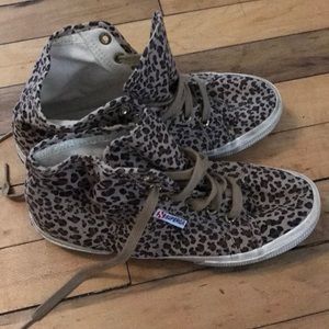 Leopard print high tops